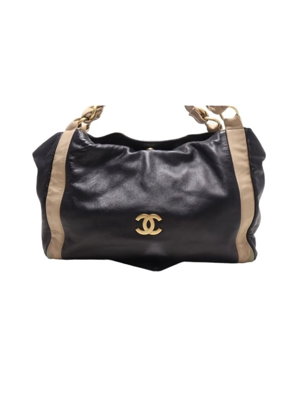 Chanel Lambskin Bicolor Chain Tote
